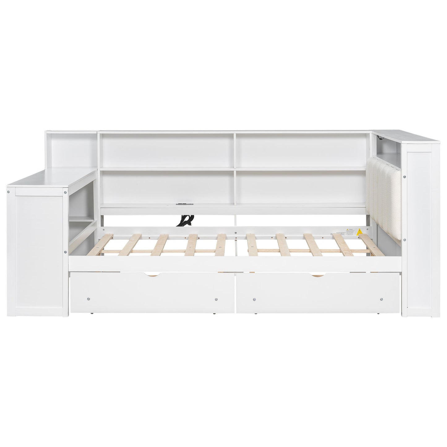Platform Bed With Storage Shelves, Drawers, Charging Station, LED, Desk - The Sleep Loft - Online Mattress Showroom NYC
