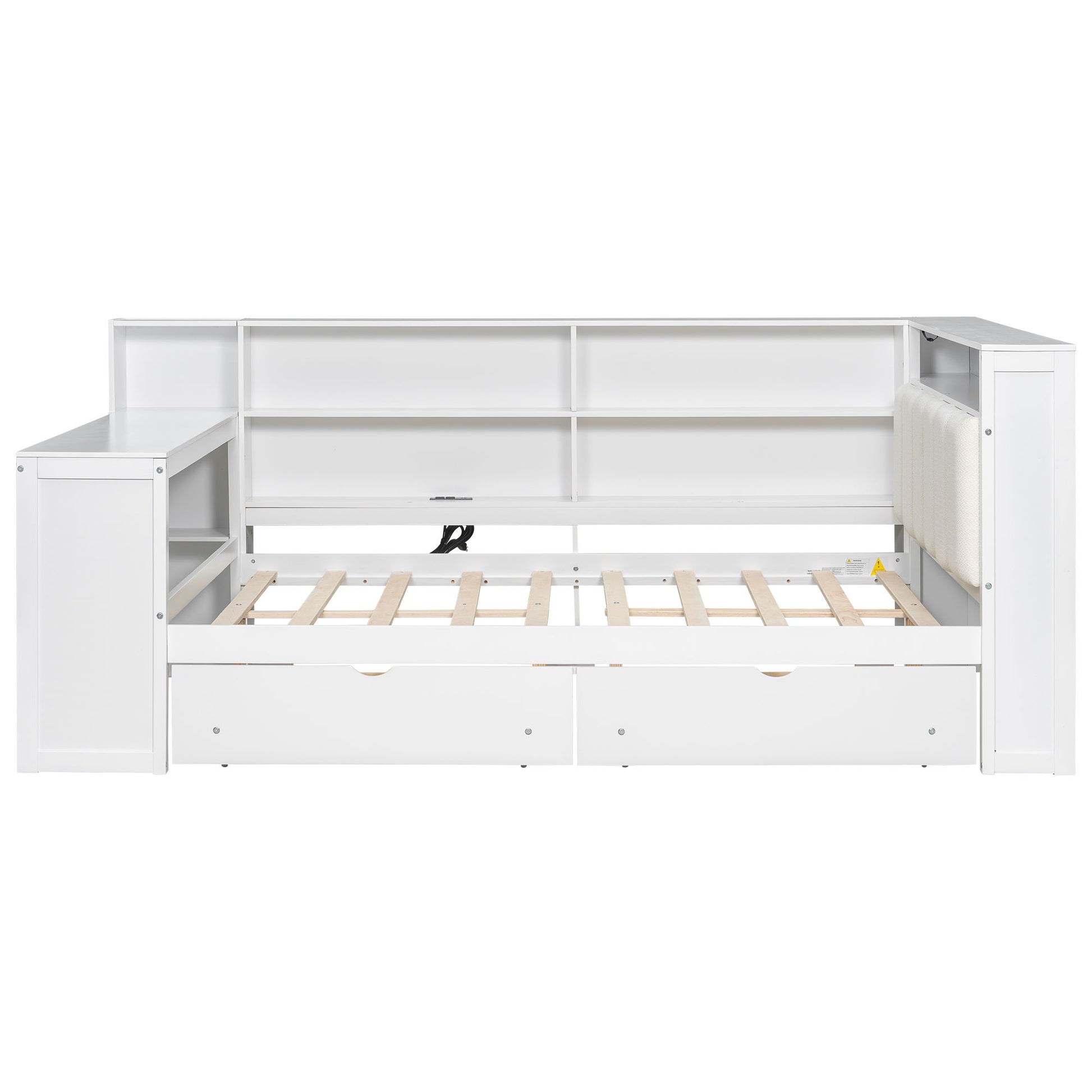 Platform Bed With Storage Shelves, Drawers, Charging Station, LED, Desk - The Sleep Loft - Online Mattress Showroom NYC