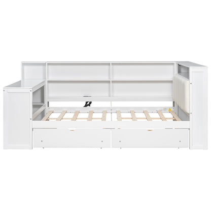 Platform Bed With Storage Shelves, Drawers, Charging Station, LED, Desk - The Sleep Loft - Online Mattress Showroom NYC