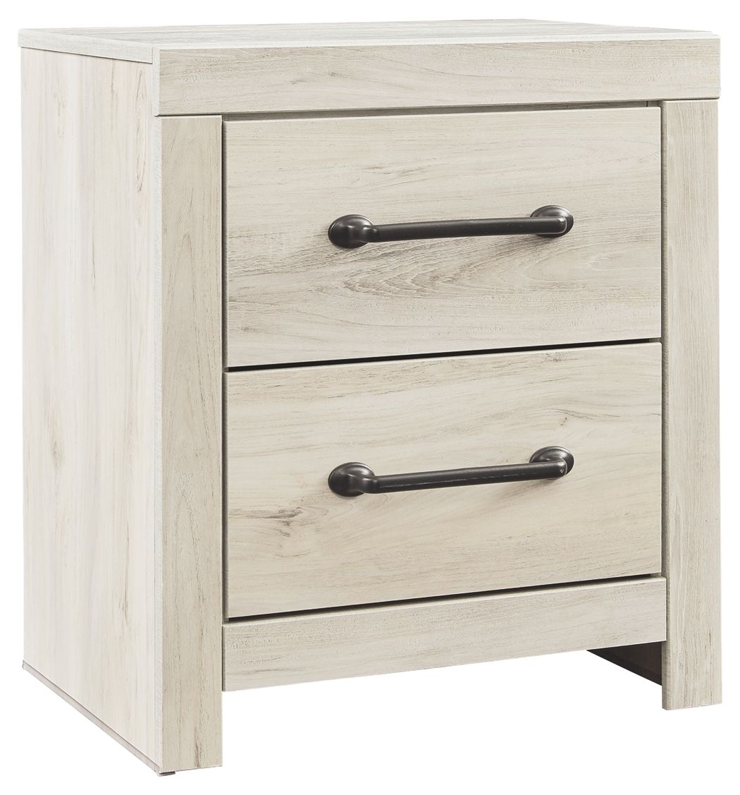 Cambeck - Two Drawer Night Stand - Whitewash - The Sleep Loft - Online Mattress Showroom NYC