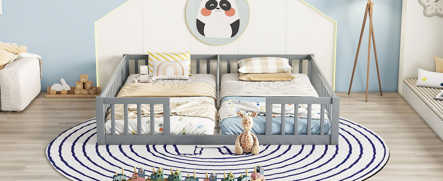 Double Floor Bed With Fence, Guardrails, Without Door - The Sleep Loft - Online Mattress Showroom NYC