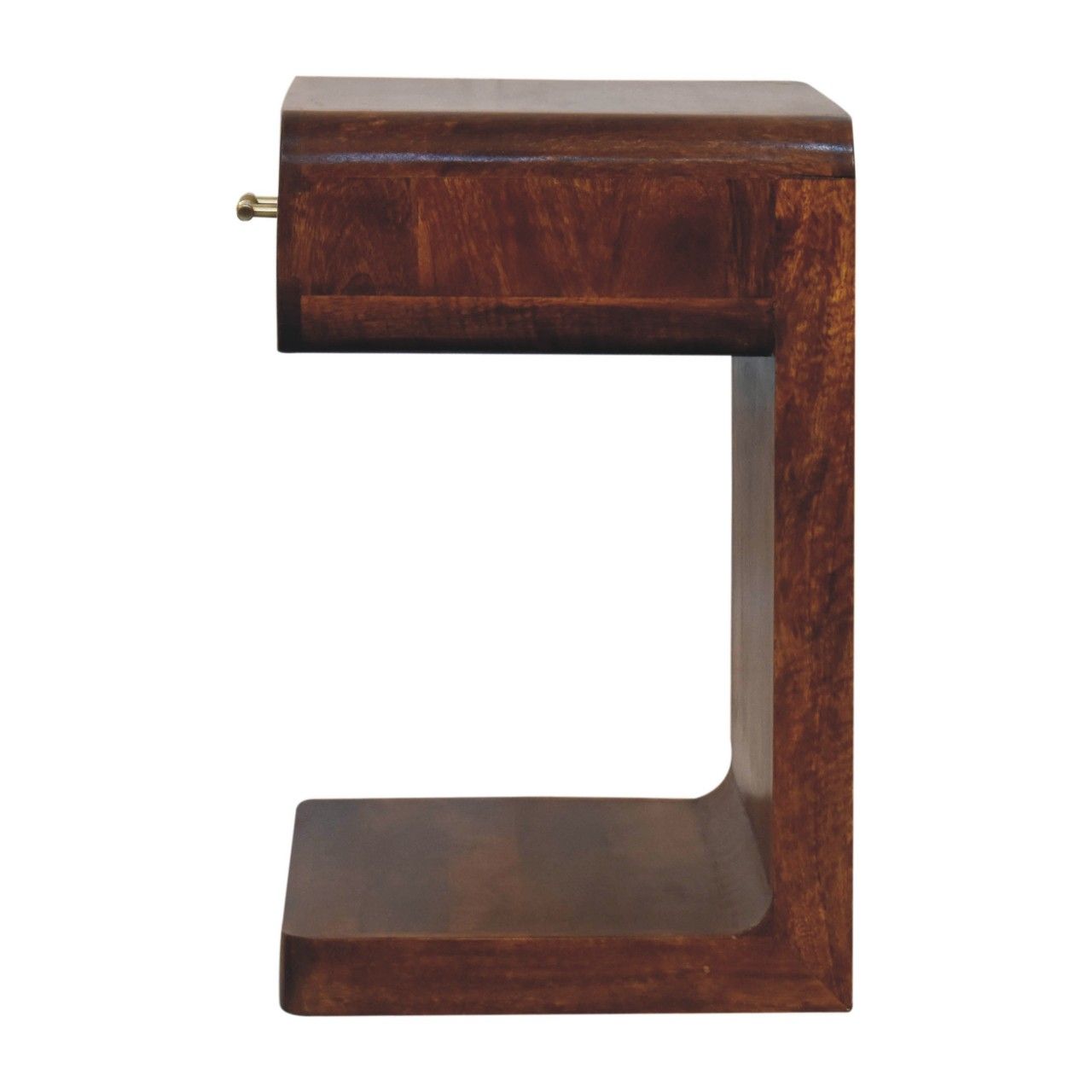 T Bar Rounded Bedside Table - Dark Brown - The Sleep Loft - Online Mattress Showroom NYC