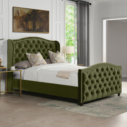 Marcella - Upholstered Shelter Headboard Bed Set - The Sleep Loft - Online Mattress Showroom NYC