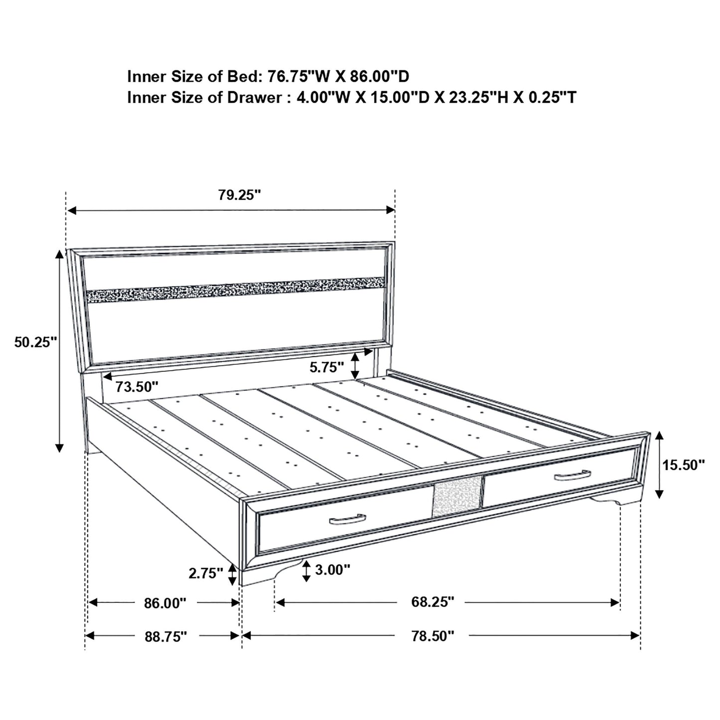 California King Storage Platform Bed With 2 Drawer - White - The Sleep Loft - Online Mattress Showroom NYC