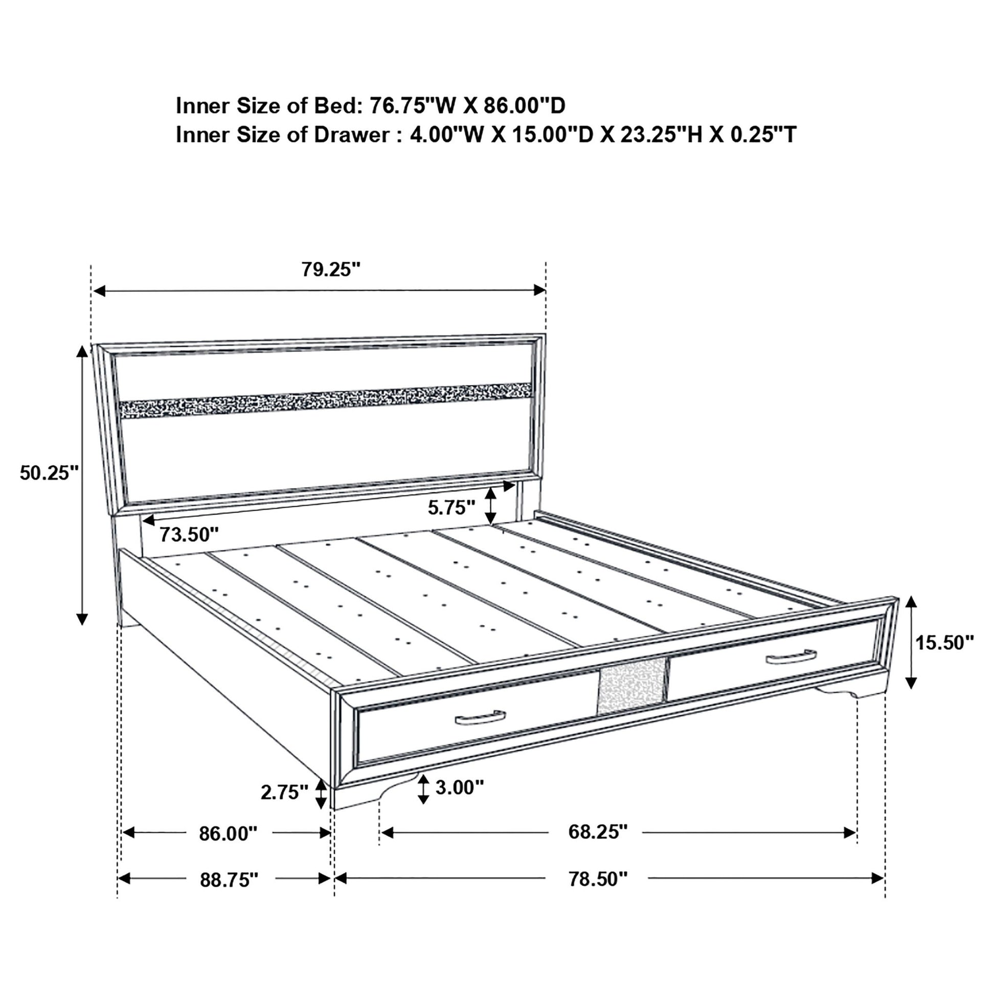 California King Storage Platform Bed With 2 Drawer - White - The Sleep Loft - Online Mattress Showroom NYC