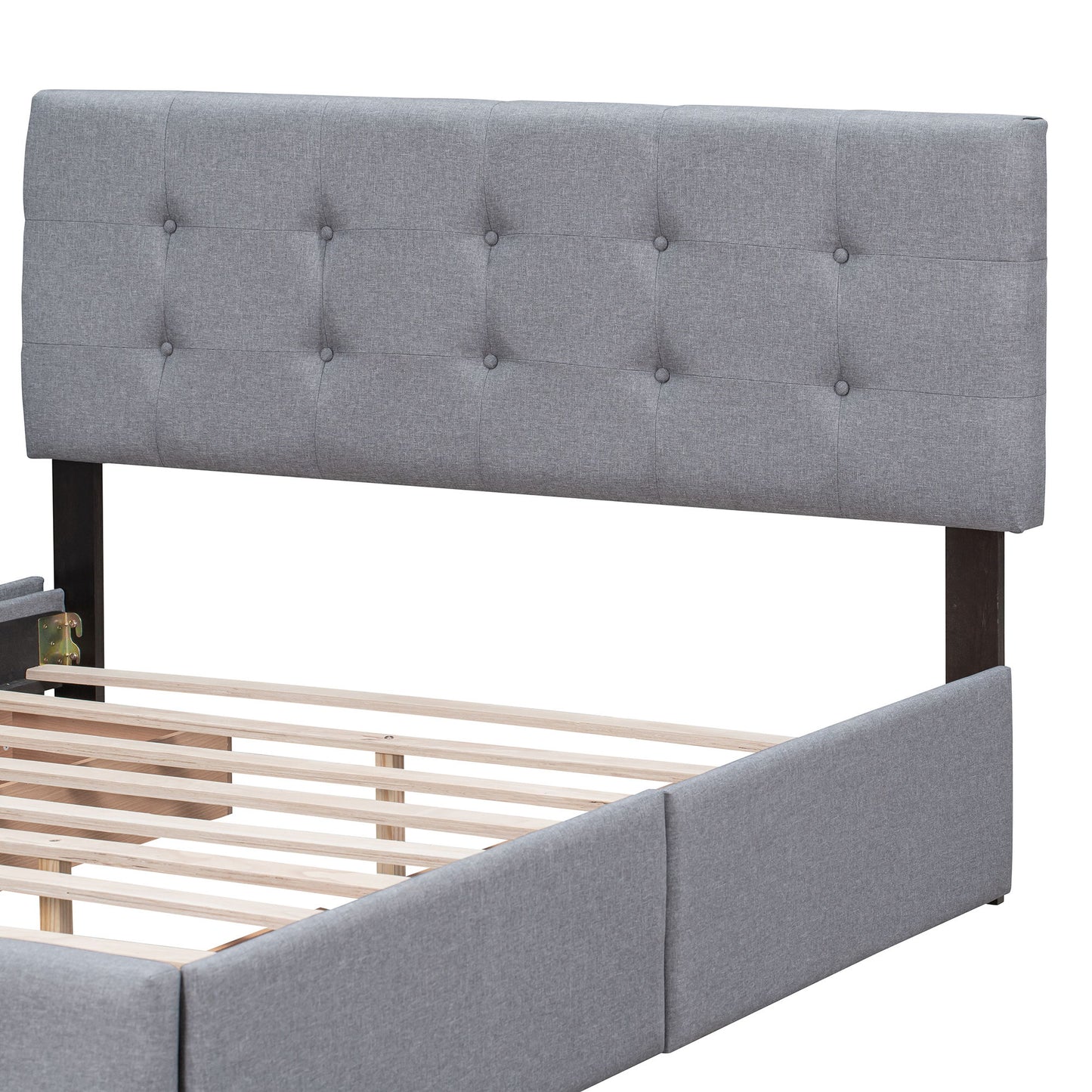 Upholstered Platform Bed With Classic Headboard And Drawers, No Box Spring Needed - The Sleep Loft - Online Mattress Showroom NYC