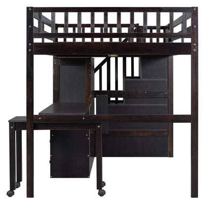 Loft Bed With Stairs, Bookshelf, Drawers, Desk & Wardrobe, Space Saving Multifunctional Furniture - The Sleep Loft - Online Mattress Showroom NYC