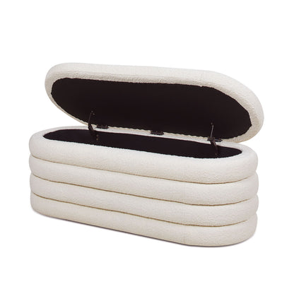 Fuji - Upholstered Oval Storage Bench - The Sleep Loft - Online Mattress Showroom NYC
