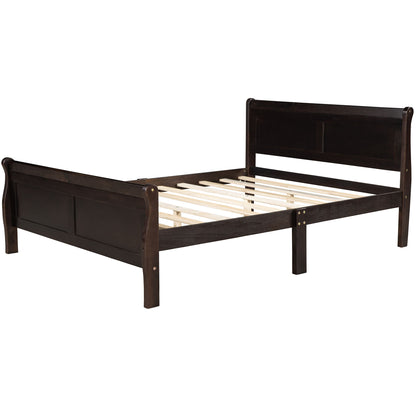 Platform Bed Frame Mattress Foundation Sleigh Bed With Headboard / Footboard / Wood Slat Suppor - The Sleep Loft - Online Mattress Showroom NYC