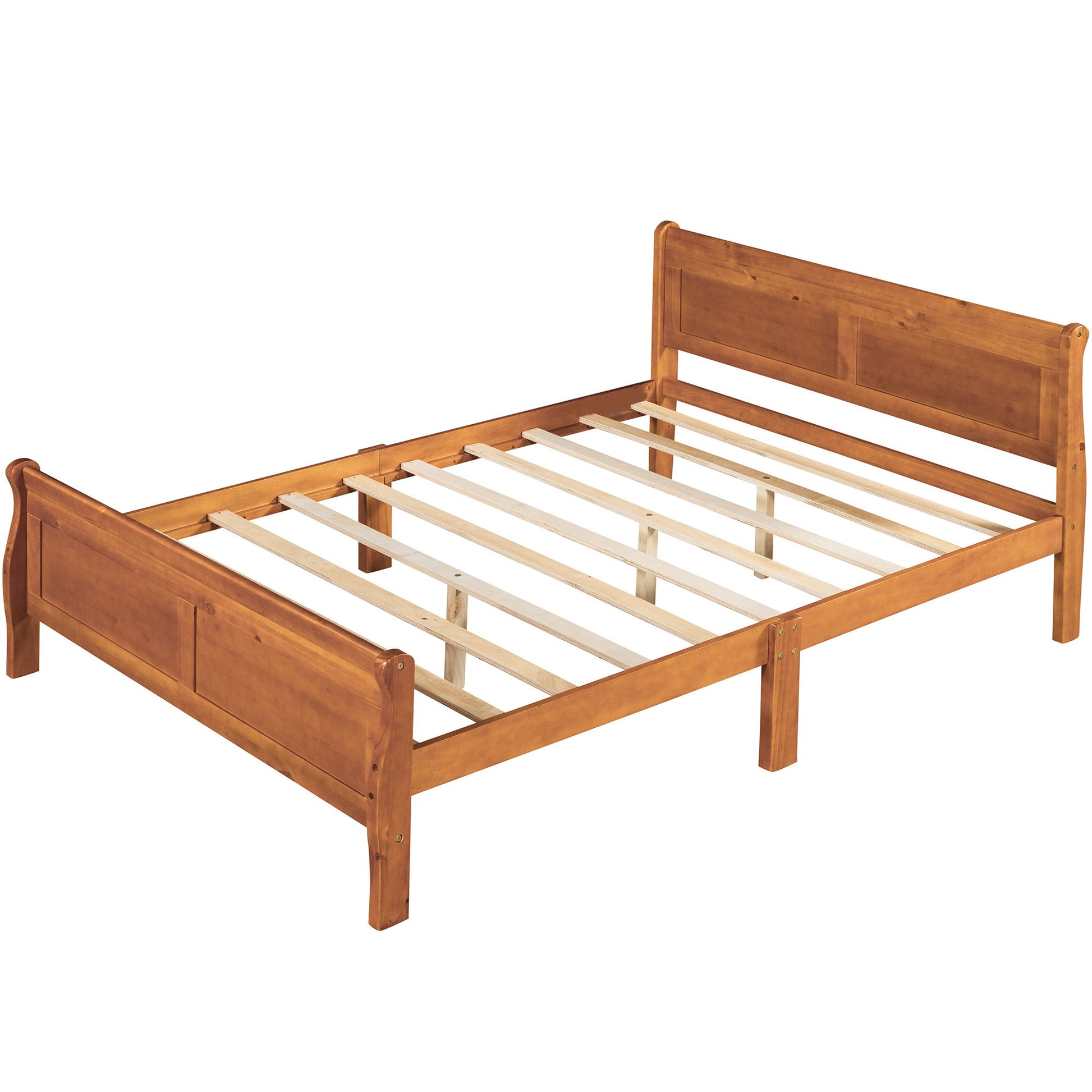 Platform Bed Frame Mattress Foundation Sleigh Bed With Headboard / Footboard / Wood Slat Suppor - The Sleep Loft - Online Mattress Showroom NYC