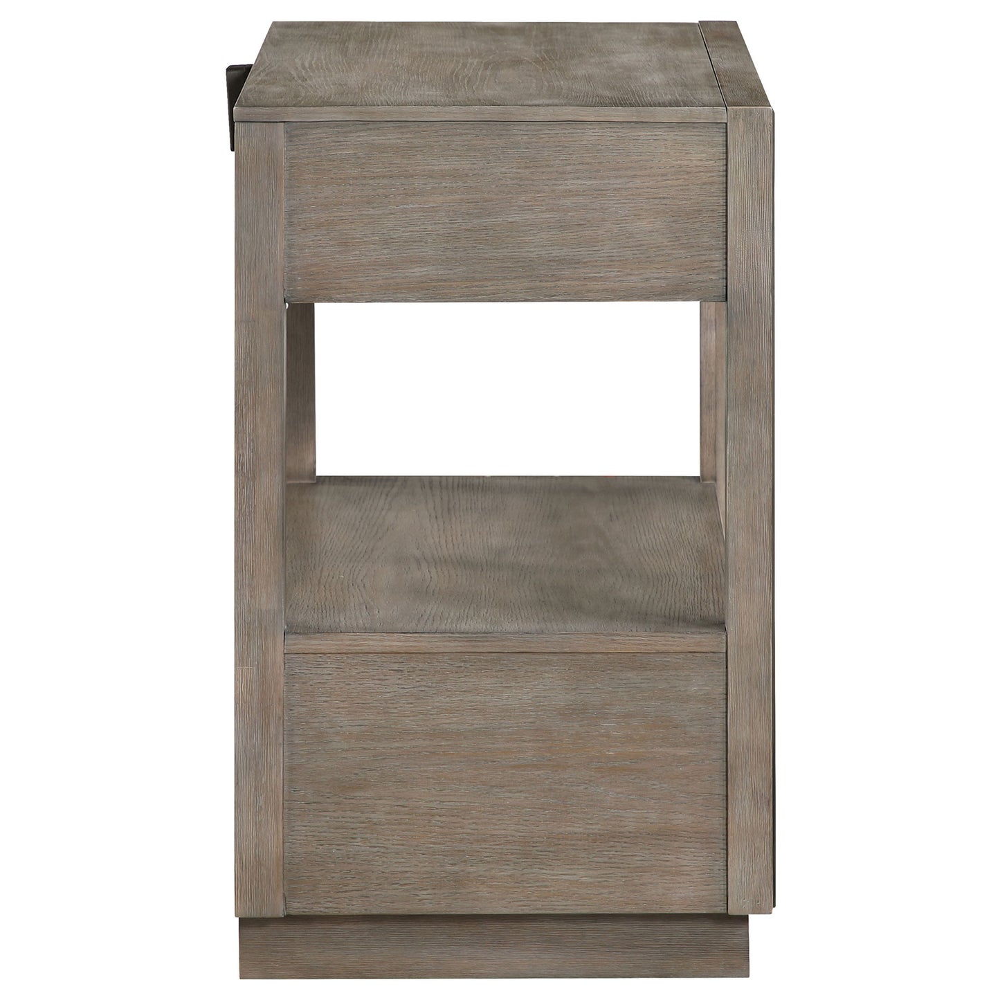 Prescott - 2 Drawers Nightstand With Open Shelf - Taupe - The Sleep Loft - Online Mattress Showroom NYC