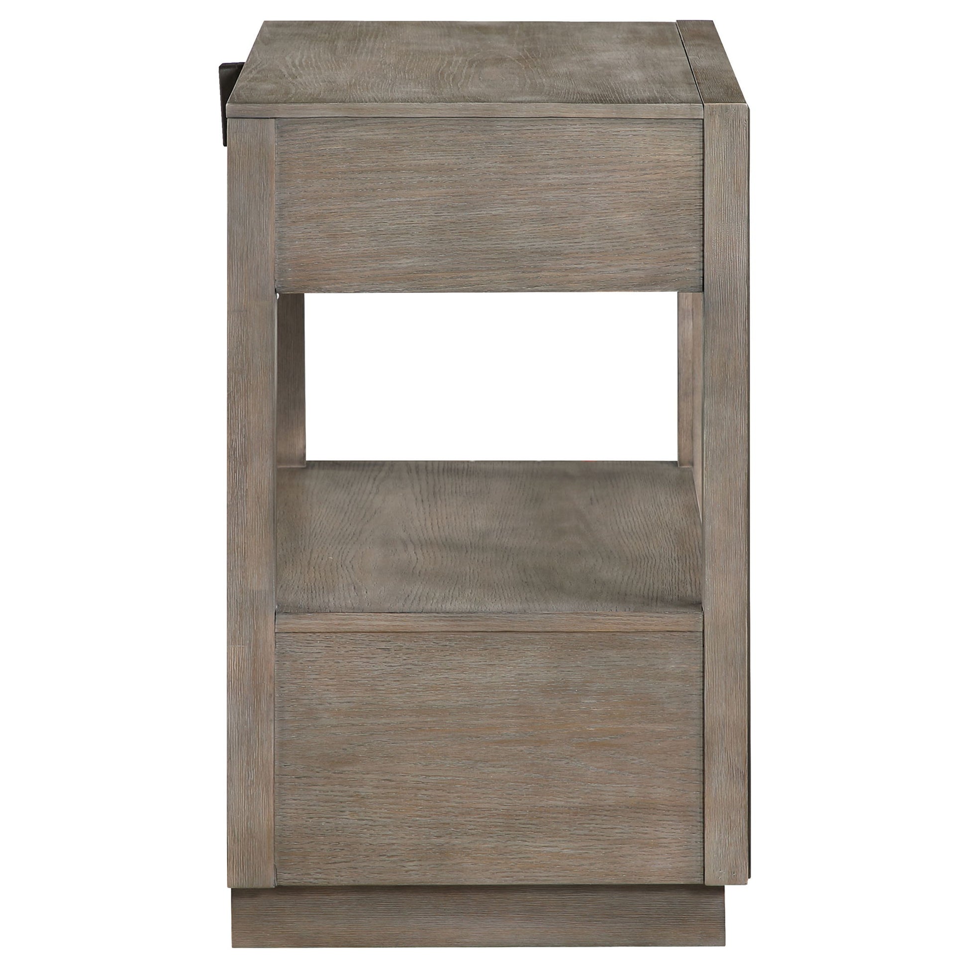Prescott - 2 Drawers Nightstand With Open Shelf - Taupe - The Sleep Loft - Online Mattress Showroom NYC
