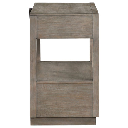 Prescott - 2 Drawers Nightstand With Open Shelf - Taupe - The Sleep Loft - Online Mattress Showroom NYC