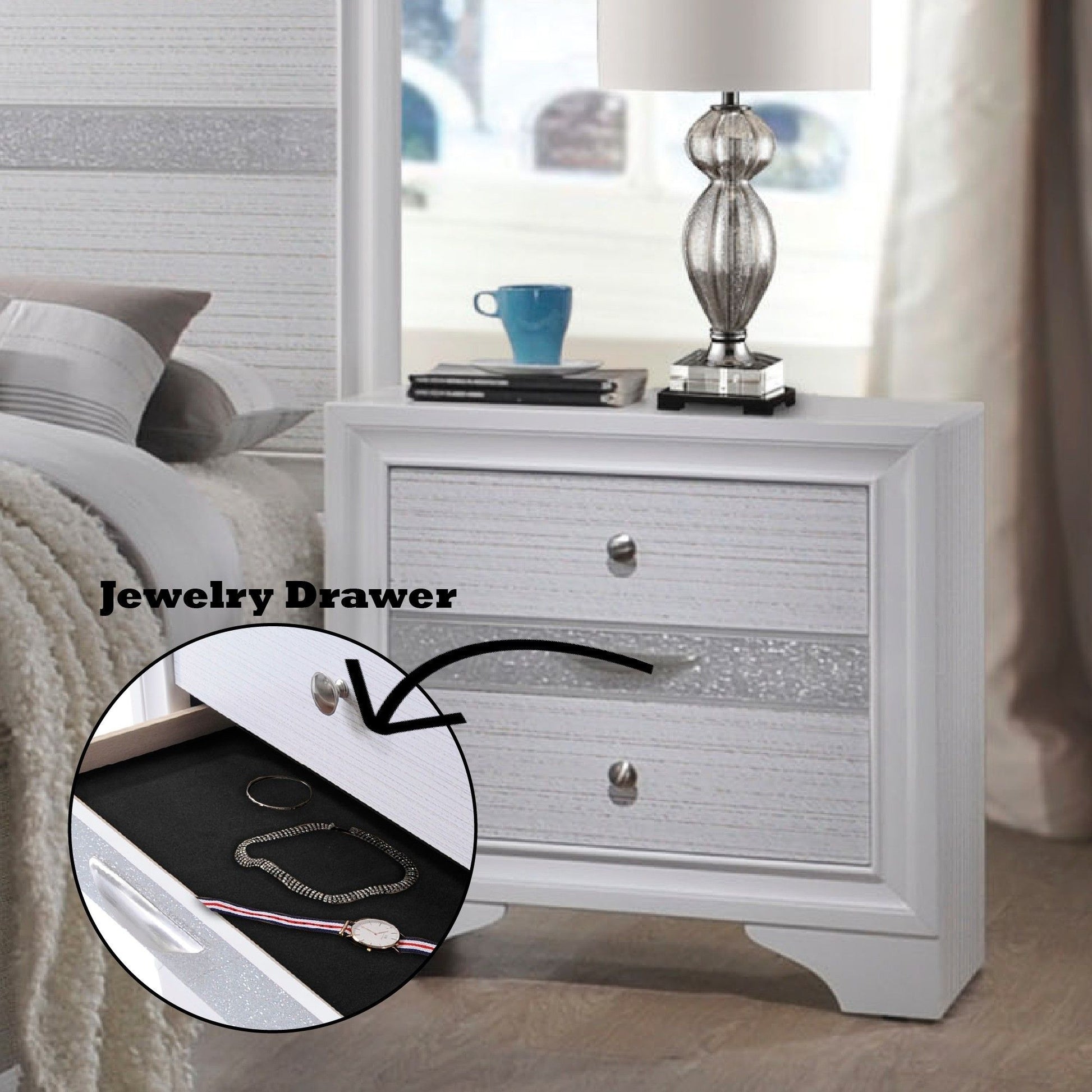 Naima - Chic Design Nightstand - The Sleep Loft - Online Mattress Showroom NYC