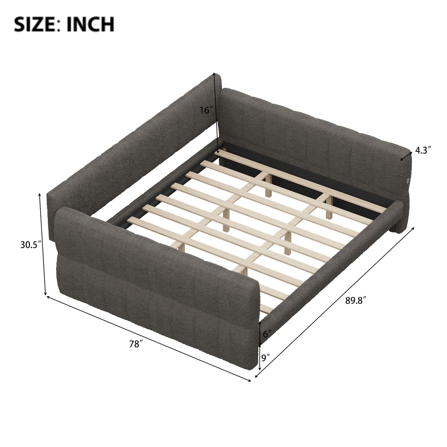 Upholstered Platform Bed With USB Charging - The Sleep Loft - Online Mattress Showroom NYC