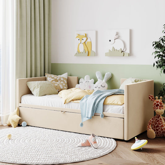 Twin Size Upholstered Daybed With Pop Up Trundle - The Sleep Loft - Online Mattress Showroom NYC