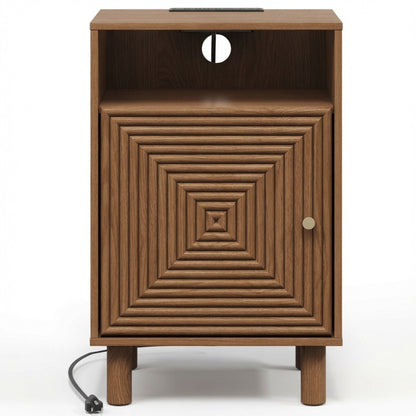 Nightstand With Charging Station & Storage