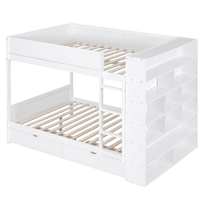 Bunk Bed With 2 Drawers And Multi Layer Cabinet - The Sleep Loft - Online Mattress Showroom NYC