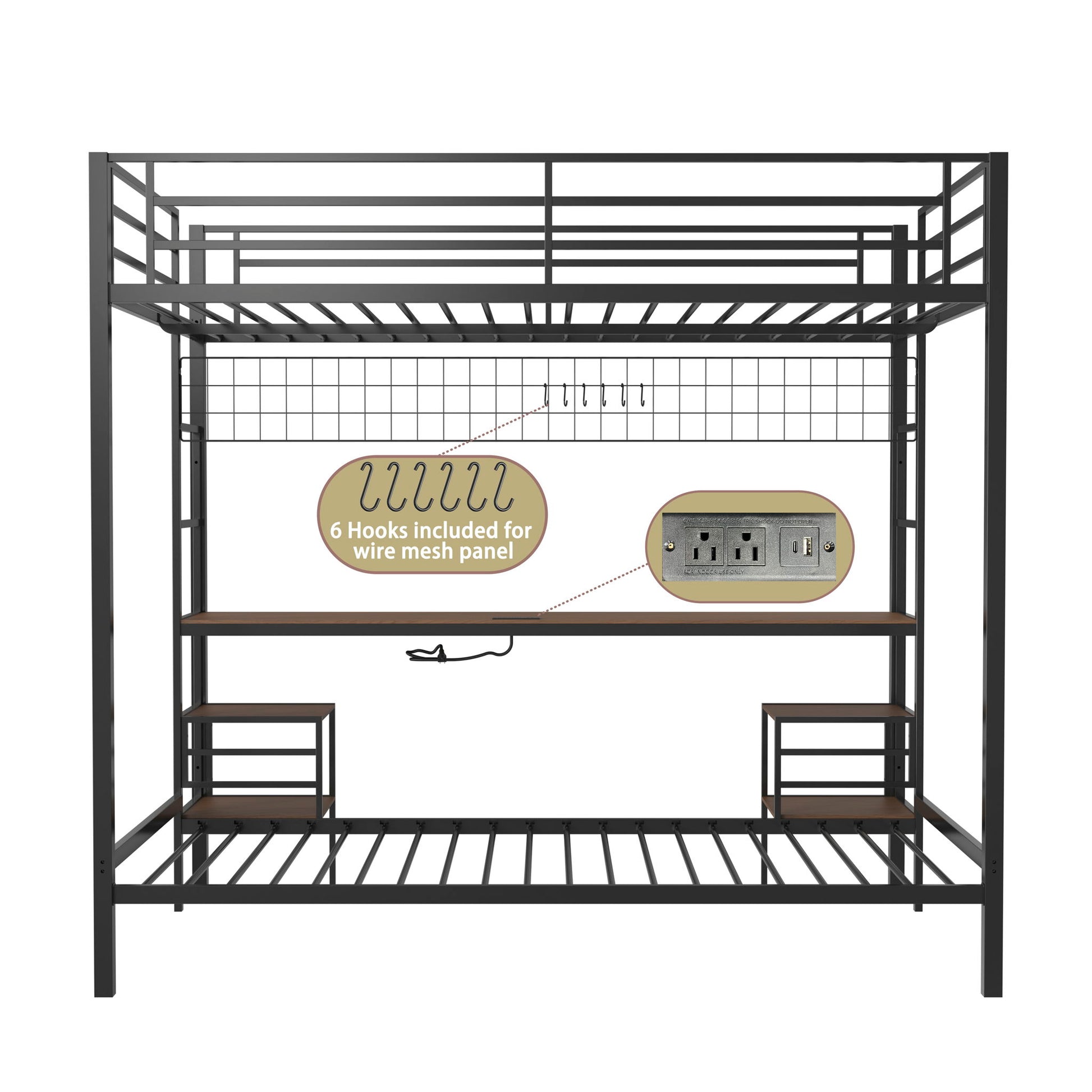 Ethan - Bunk Bed With Desk, Charging Station, Storage Shelves - The Sleep Loft - Online Mattress Showroom NYC