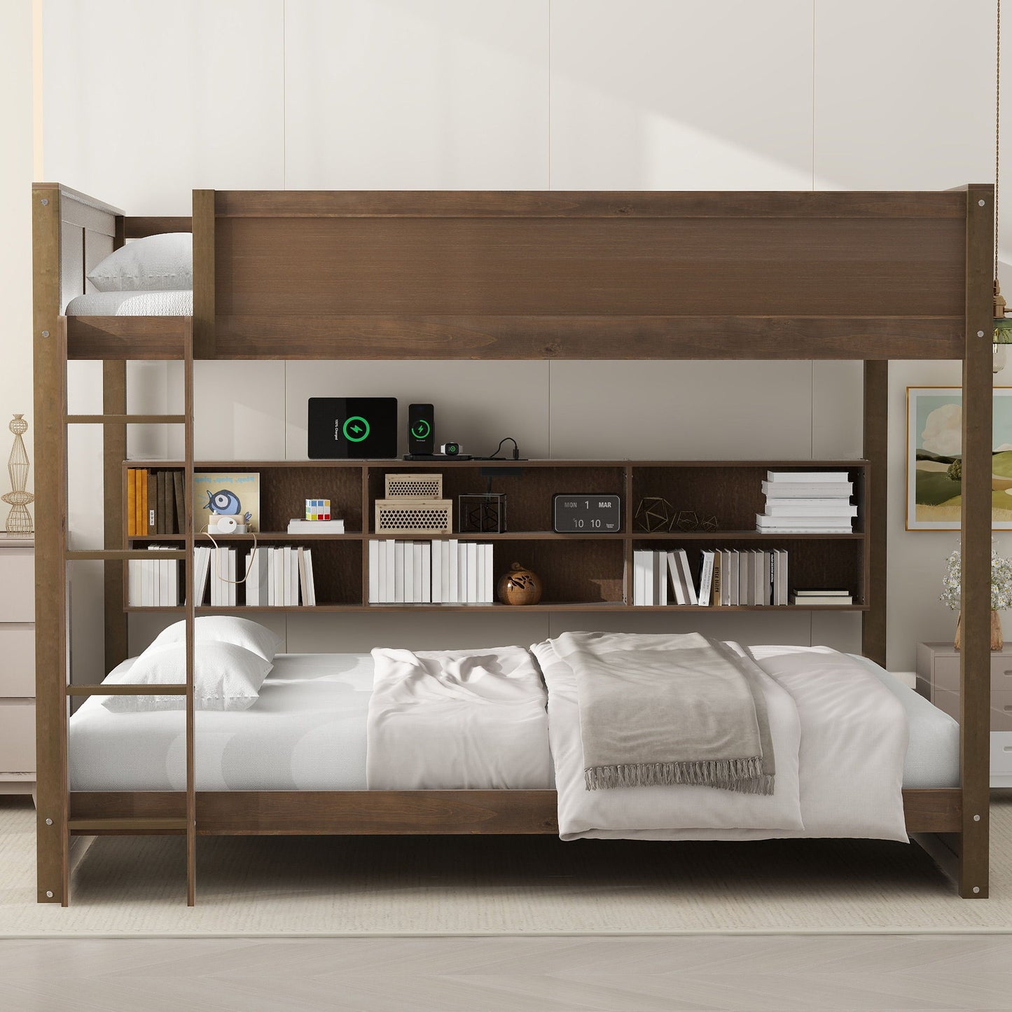 Bunk Bed With Storage Cabinets And USB Ports - The Sleep Loft - Online Mattress Showroom NYC