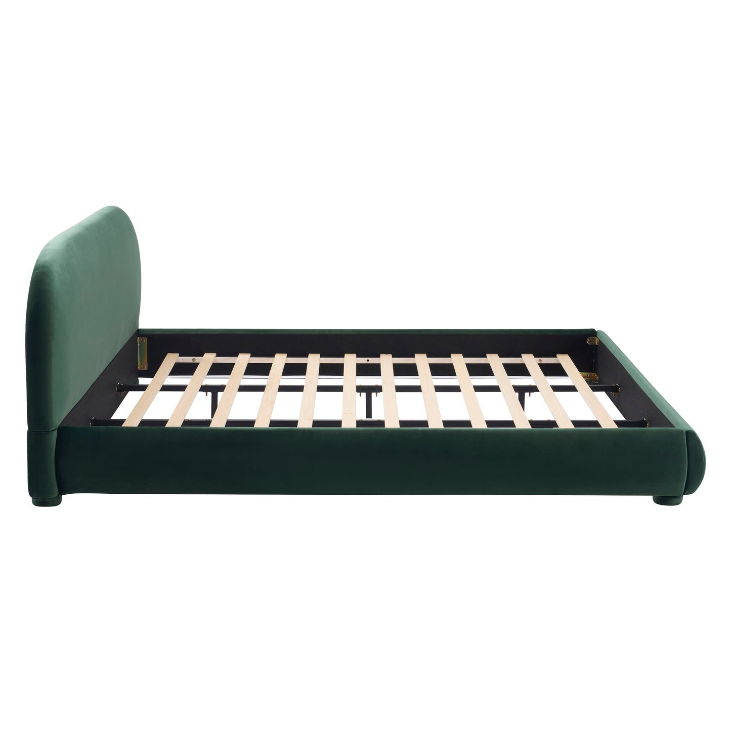 Upholstered Simple Modern Bedroom Bed With Curved Headboard - The Sleep Loft - Online Mattress Showroom NYC