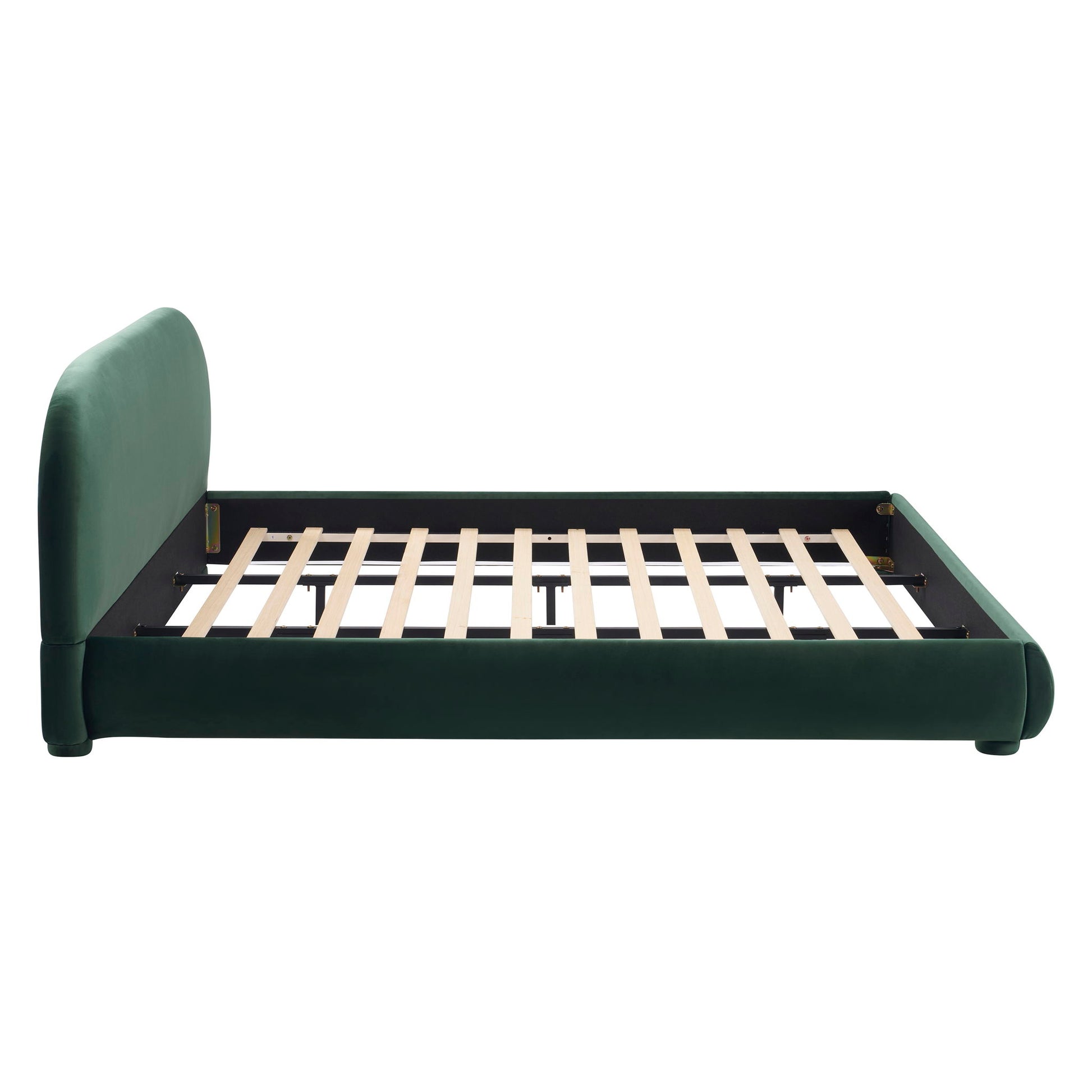 Upholstered Simple Modern Bedroom Bed With Curved Headboard - The Sleep Loft - Online Mattress Showroom NYC