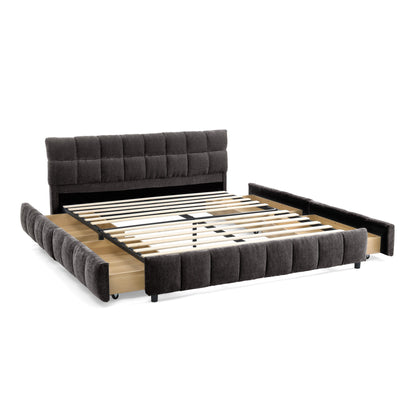 Modern Platform Bed Frame With Thick Fabric - The Sleep Loft - Online Mattress Showroom NYC