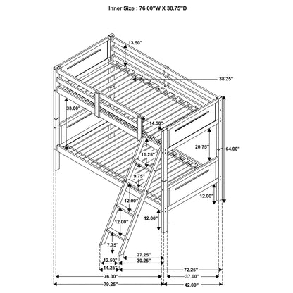 Bunk Bed With Built In Ladder, Safety Guardrails And Angled Access Step - The Sleep Loft - Online Mattress Showroom NYC