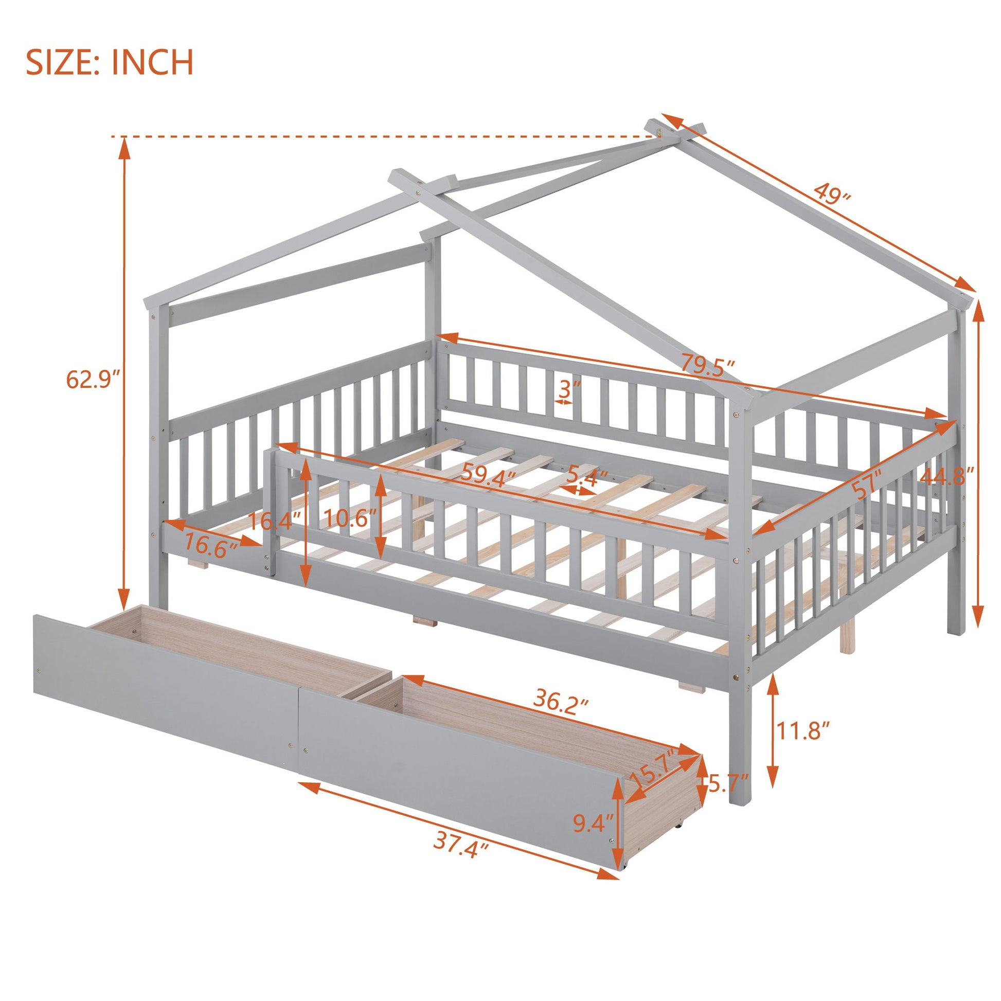 House Bed With 2 Drawers - The Sleep Loft - Online Mattress Showroom NYC