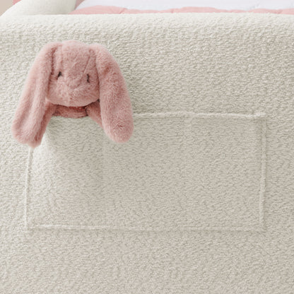 Cute Rabbit Ear Upholstered Platform Bed Frame With Safety Rail - The Sleep Loft - Online Mattress Showroom NYC