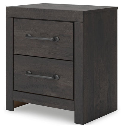 Hollivern - Two Drawer Night Stand - Dark Gray
