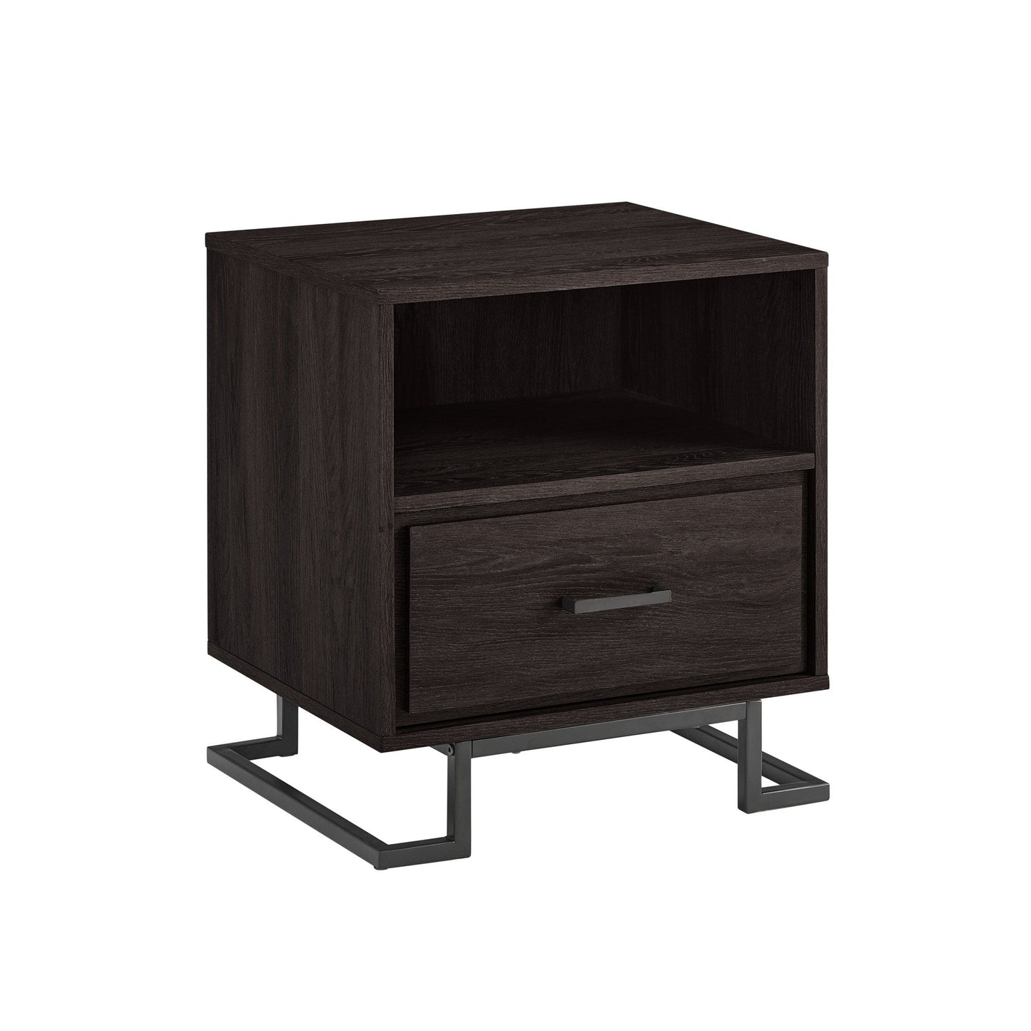 1 Drawer Nightstand - Charcoal - The Sleep Loft - Online Mattress Showroom NYC