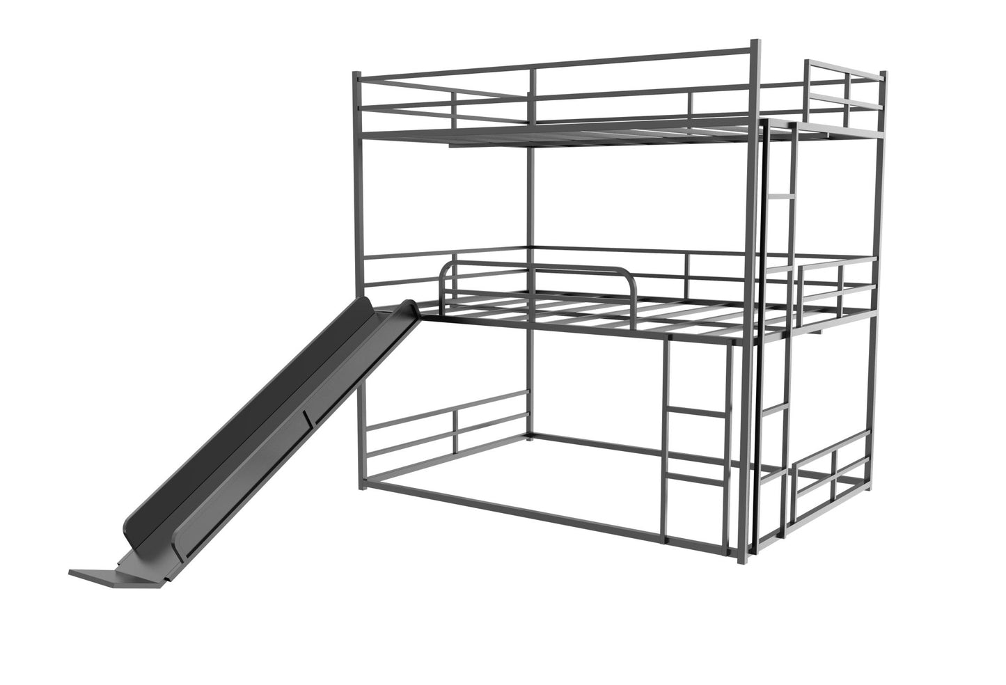 Twin Size House Loft Bed With Slide And Ladder - Black - The Sleep Loft - Online Mattress Showroom NYC