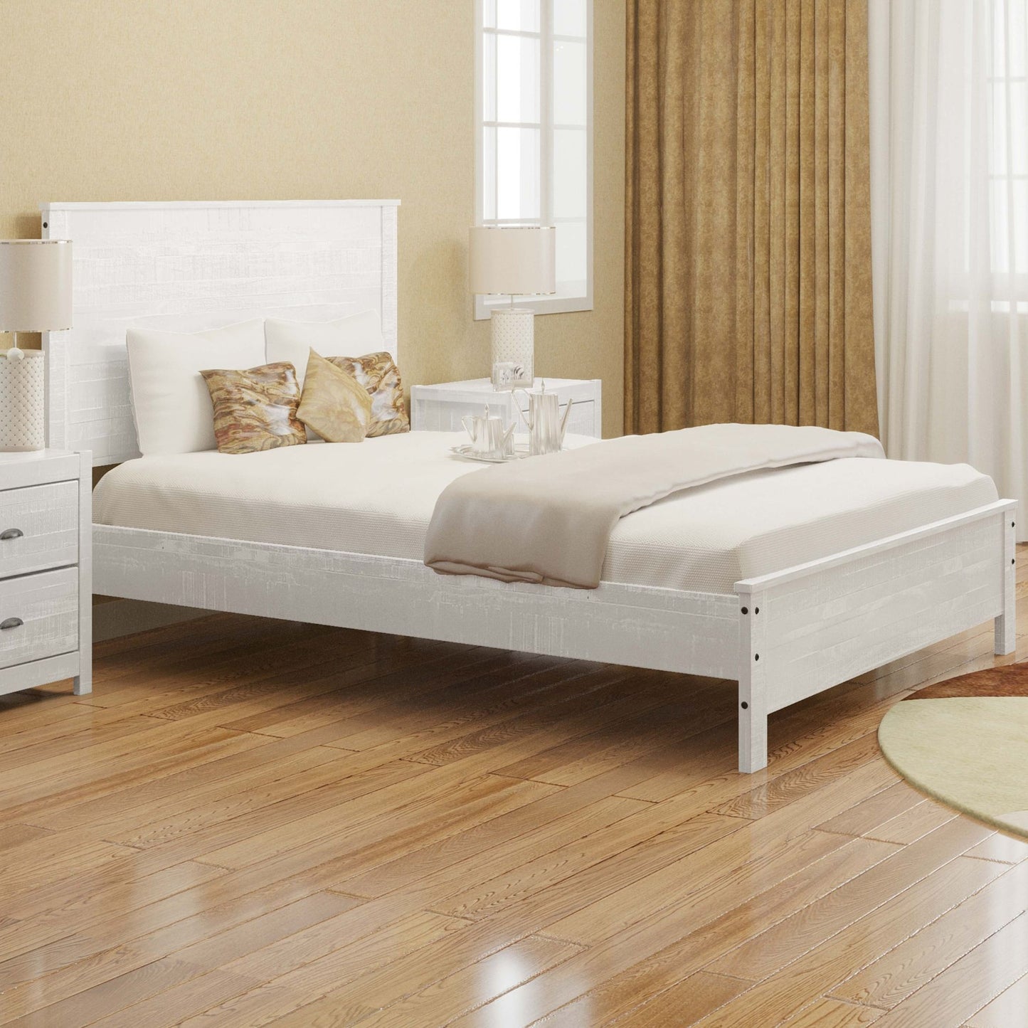 Albany - Bed Frame With Headboard, Heavy Duty Modern Rustic Design - The Sleep Loft - Online Mattress Showroom NYC