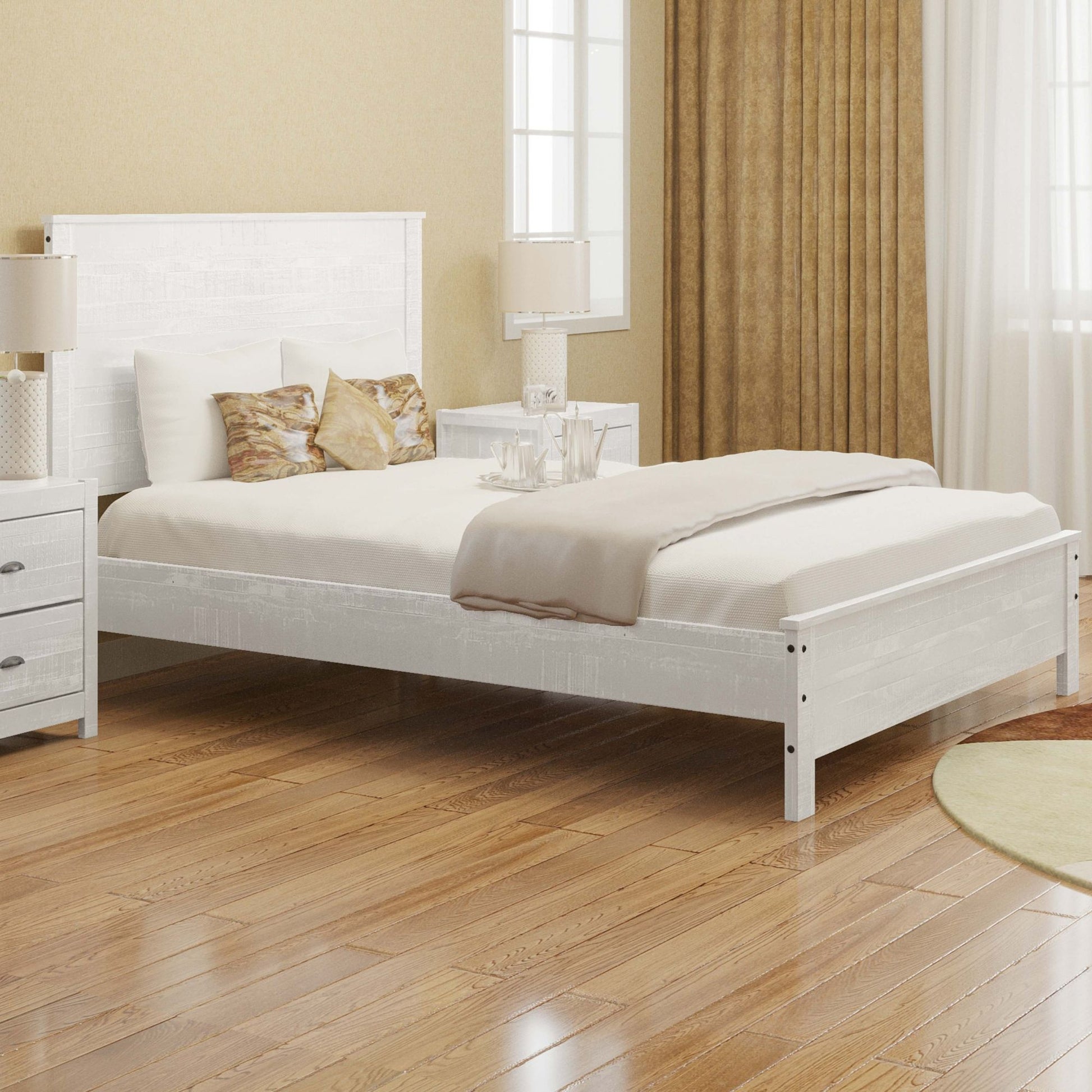 Albany - Bed Frame With Headboard, Heavy Duty Modern Rustic Design - The Sleep Loft - Online Mattress Showroom NYC