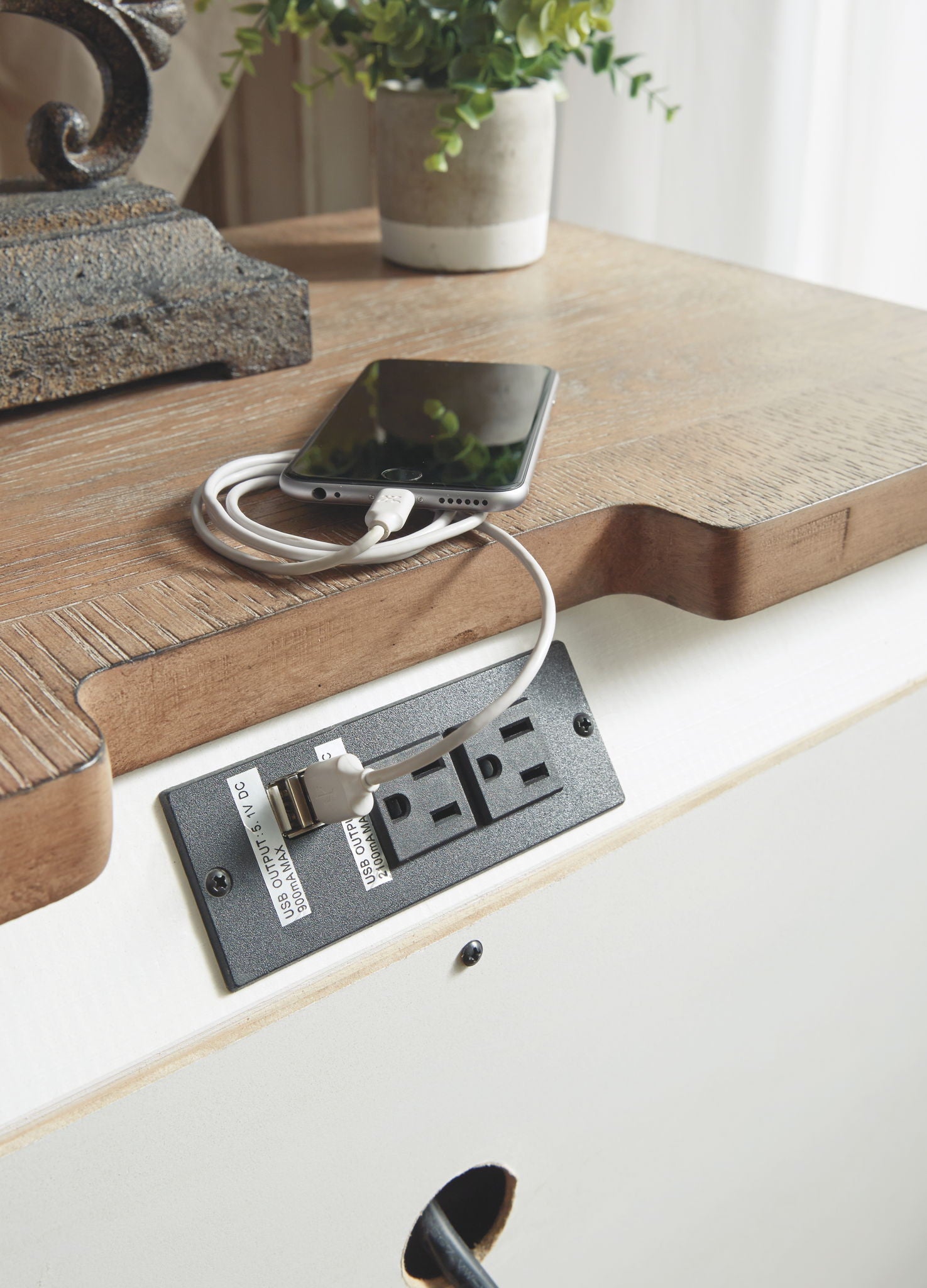 Realyn - Three Drawer Night Stand - White / Brown / Beige - The Sleep Loft - Online Mattress Showroom NYC