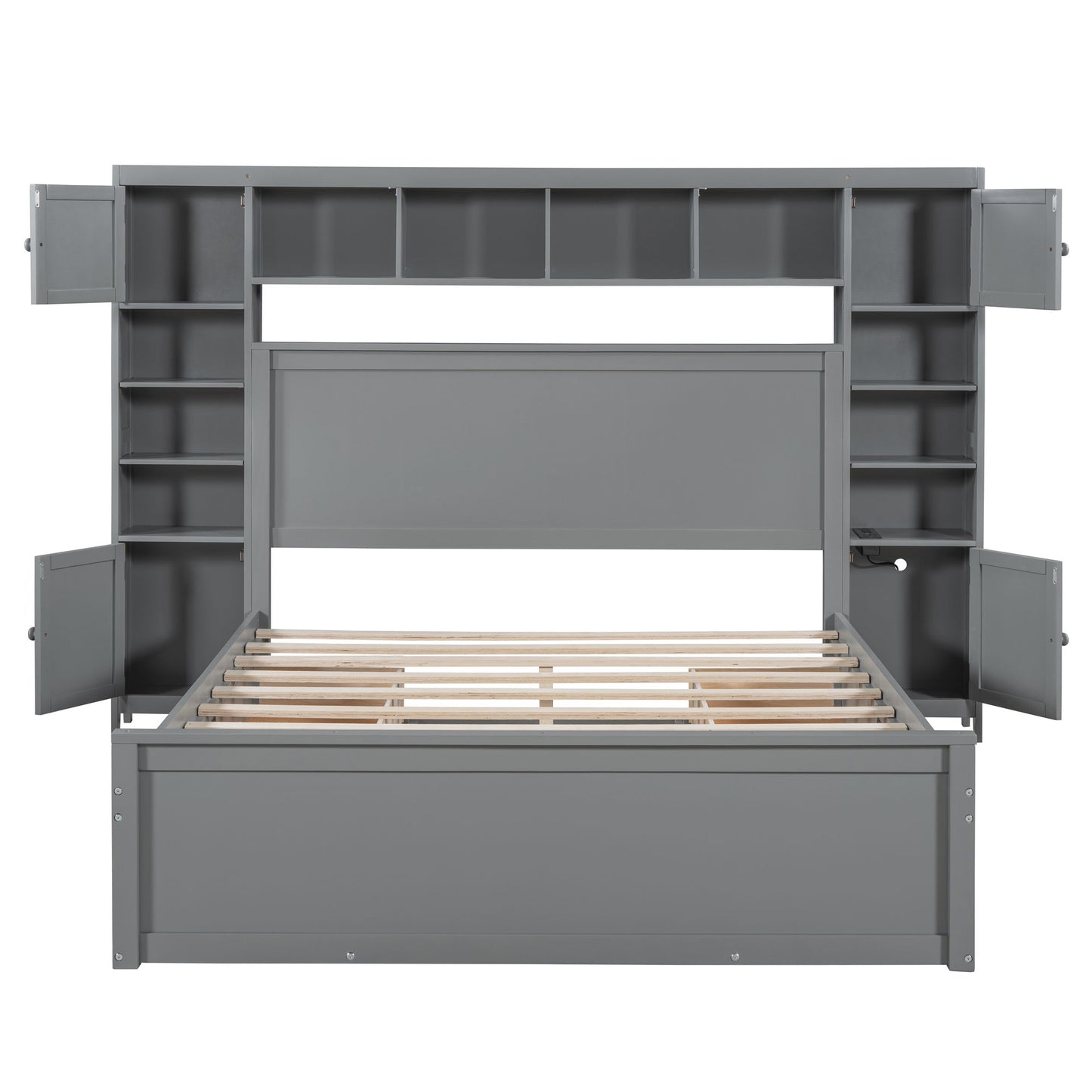 Bed With All In One Cabinet, Shelf And Sockets - The Sleep Loft - Online Mattress Showroom NYC