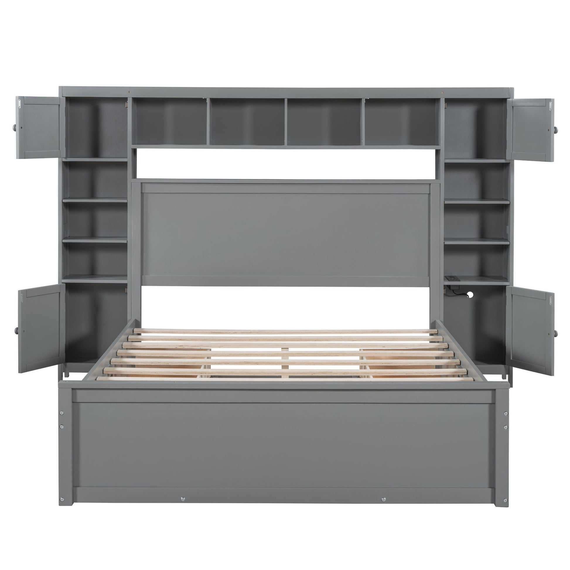 Bed With All In One Cabinet, Shelf And Sockets - The Sleep Loft - Online Mattress Showroom NYC