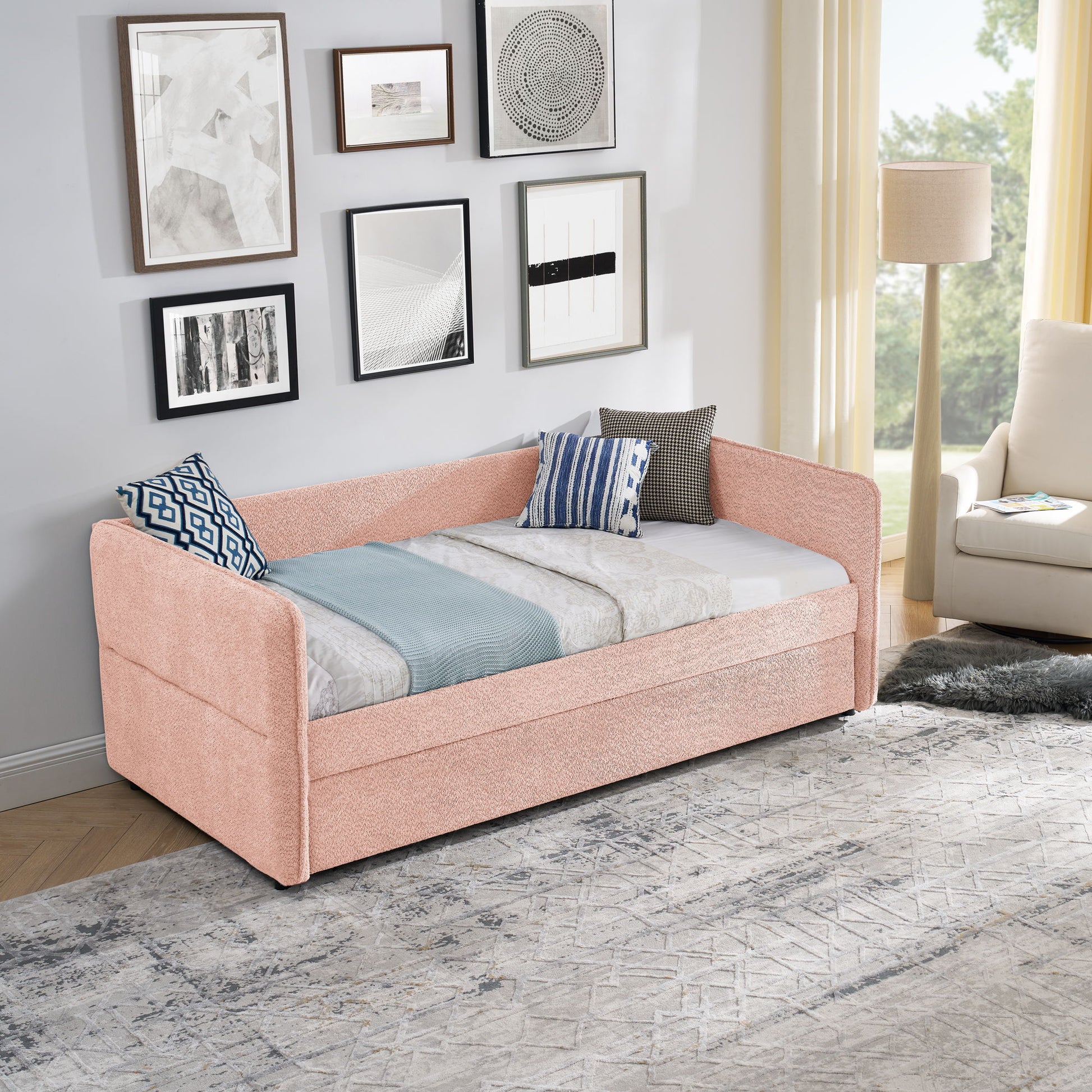 Upholstered Daybed With Pop Up Trundle - The Sleep Loft - Online Mattress Showroom NYC