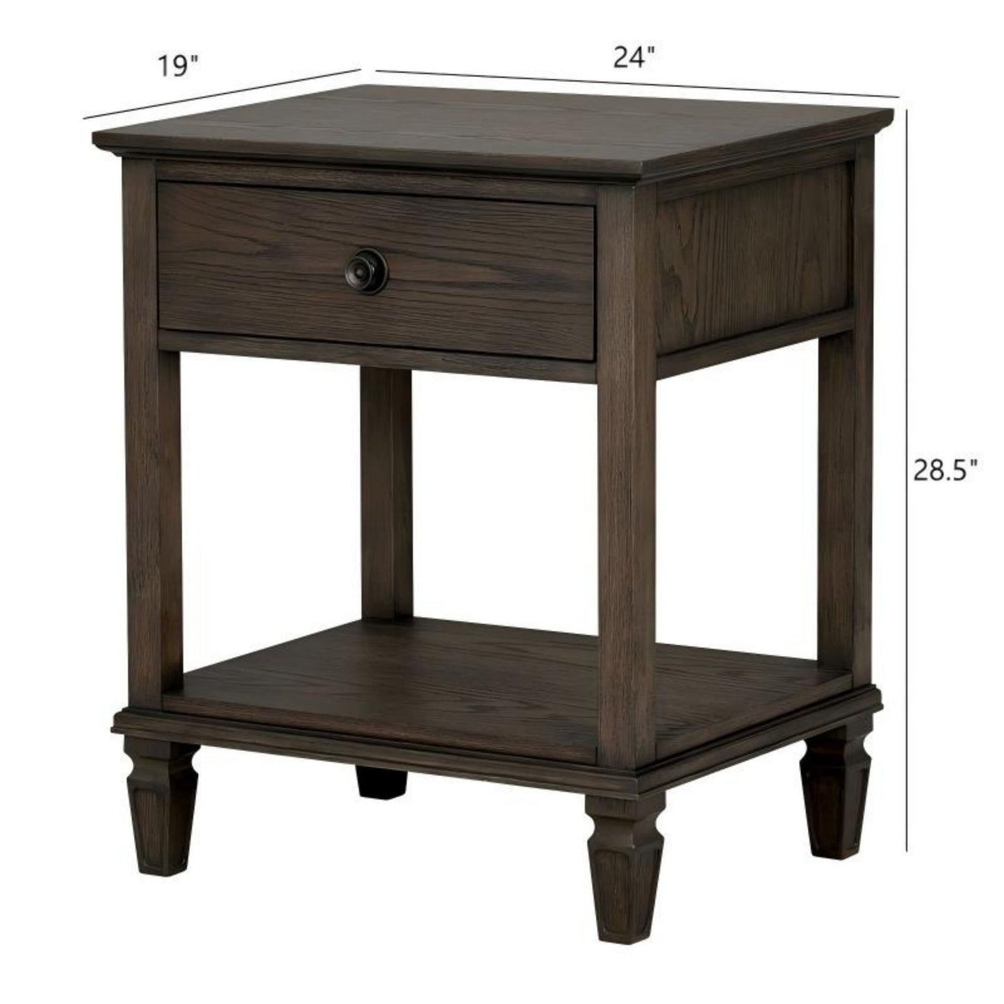 Victoria - Bedside Table With Drawer And Shelf - The Sleep Loft - Online Mattress Showroom NYC