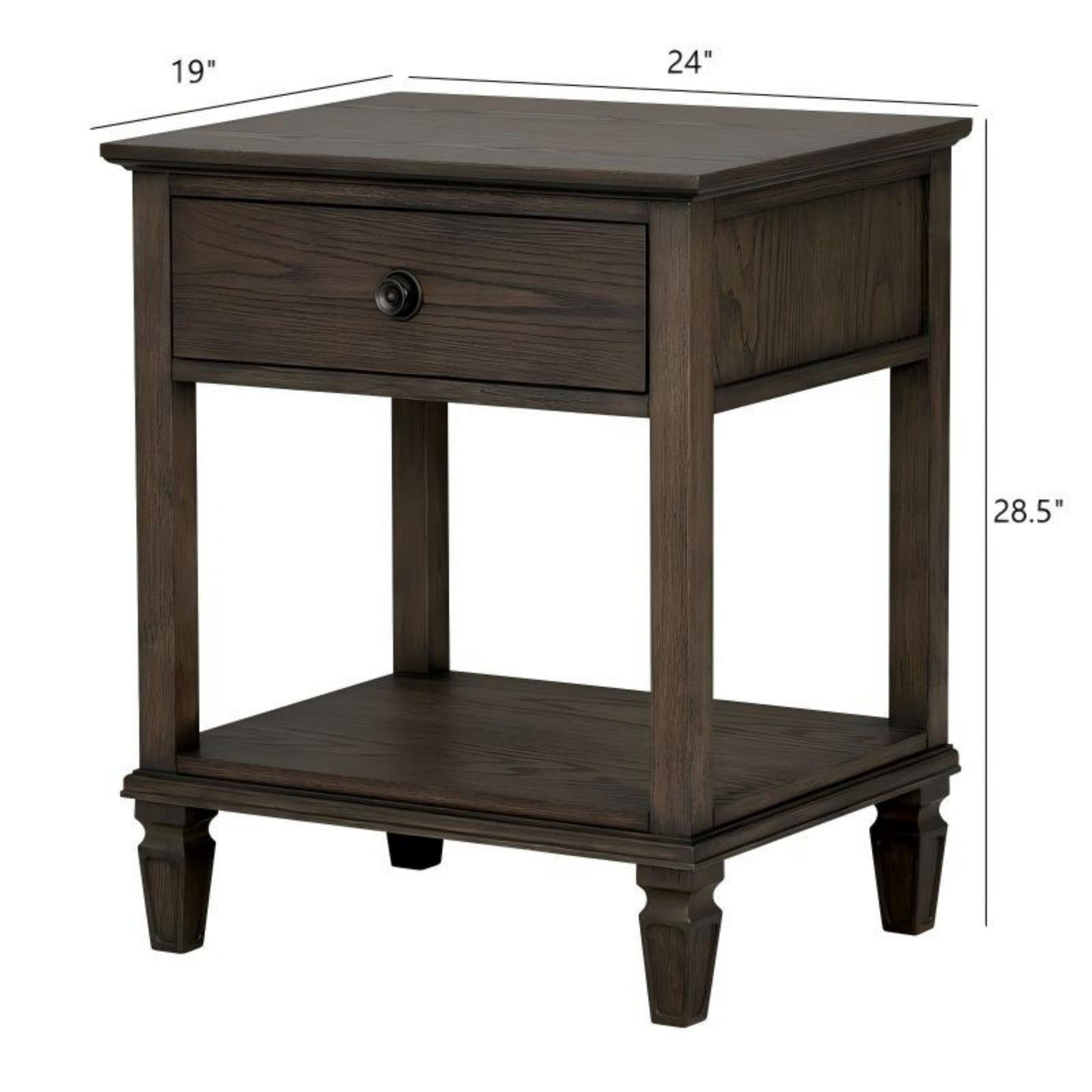 Victoria - Bedside Table With Drawer And Shelf - The Sleep Loft - Online Mattress Showroom NYC