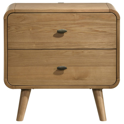 Winston - 2 Drawer Nightstand - Ash Brown - The Sleep Loft - Online Mattress Showroom NYC