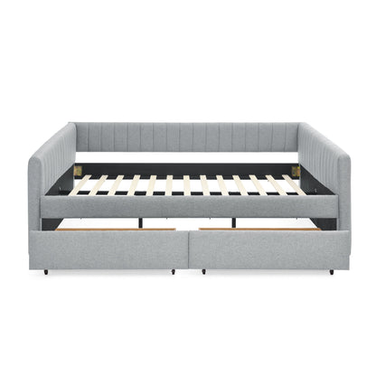 Upholstered Queen Daybed With 2 Drawers - The Sleep Loft - Online Mattress Showroom NYC