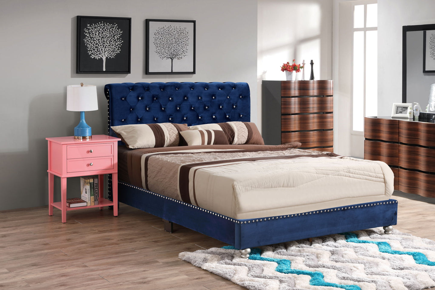 Elegant Transitional Upholstered Bed - The Sleep Loft - Online Mattress Showroom NYC