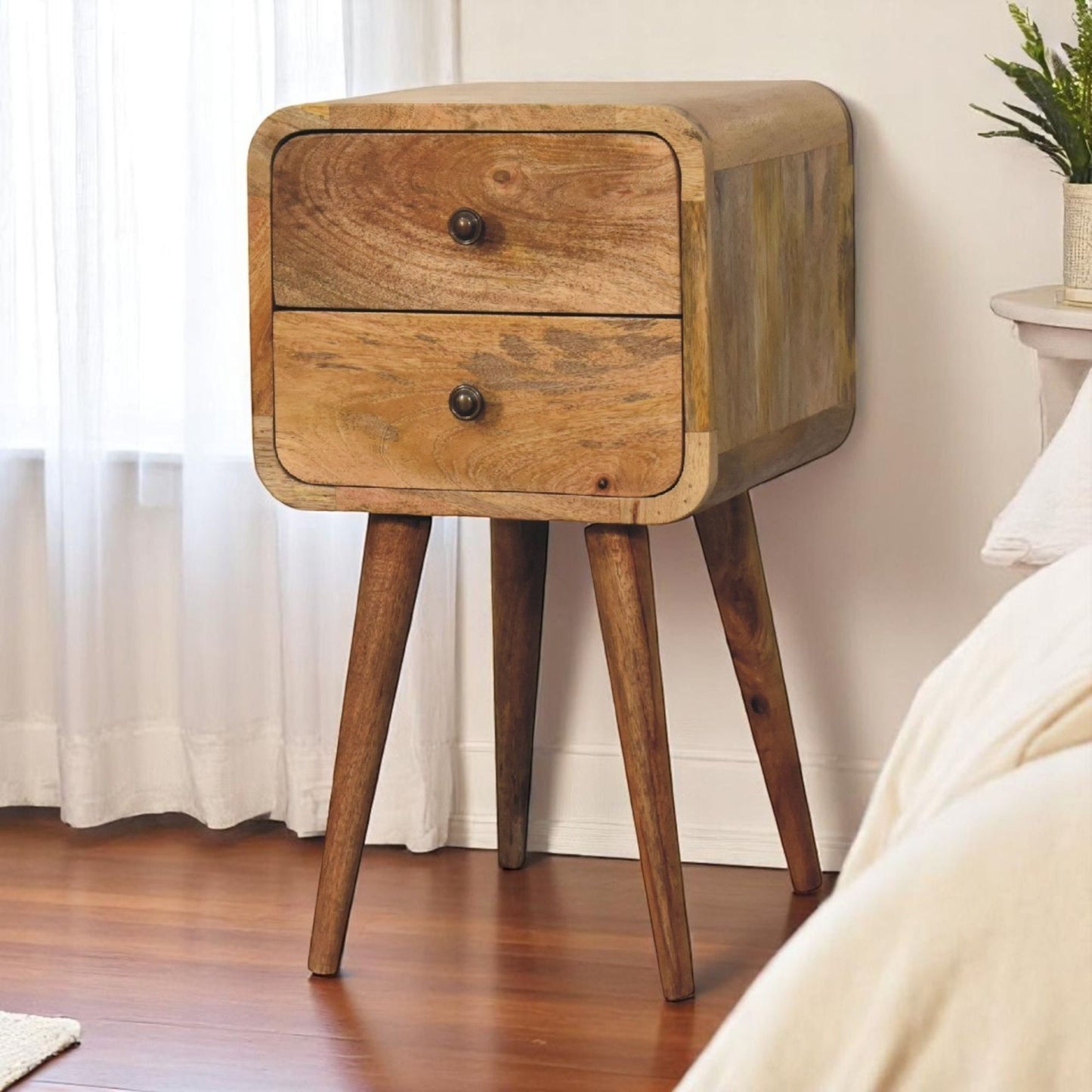 Curved Nightstand, - The Sleep Loft - Online Mattress Showroom NYC