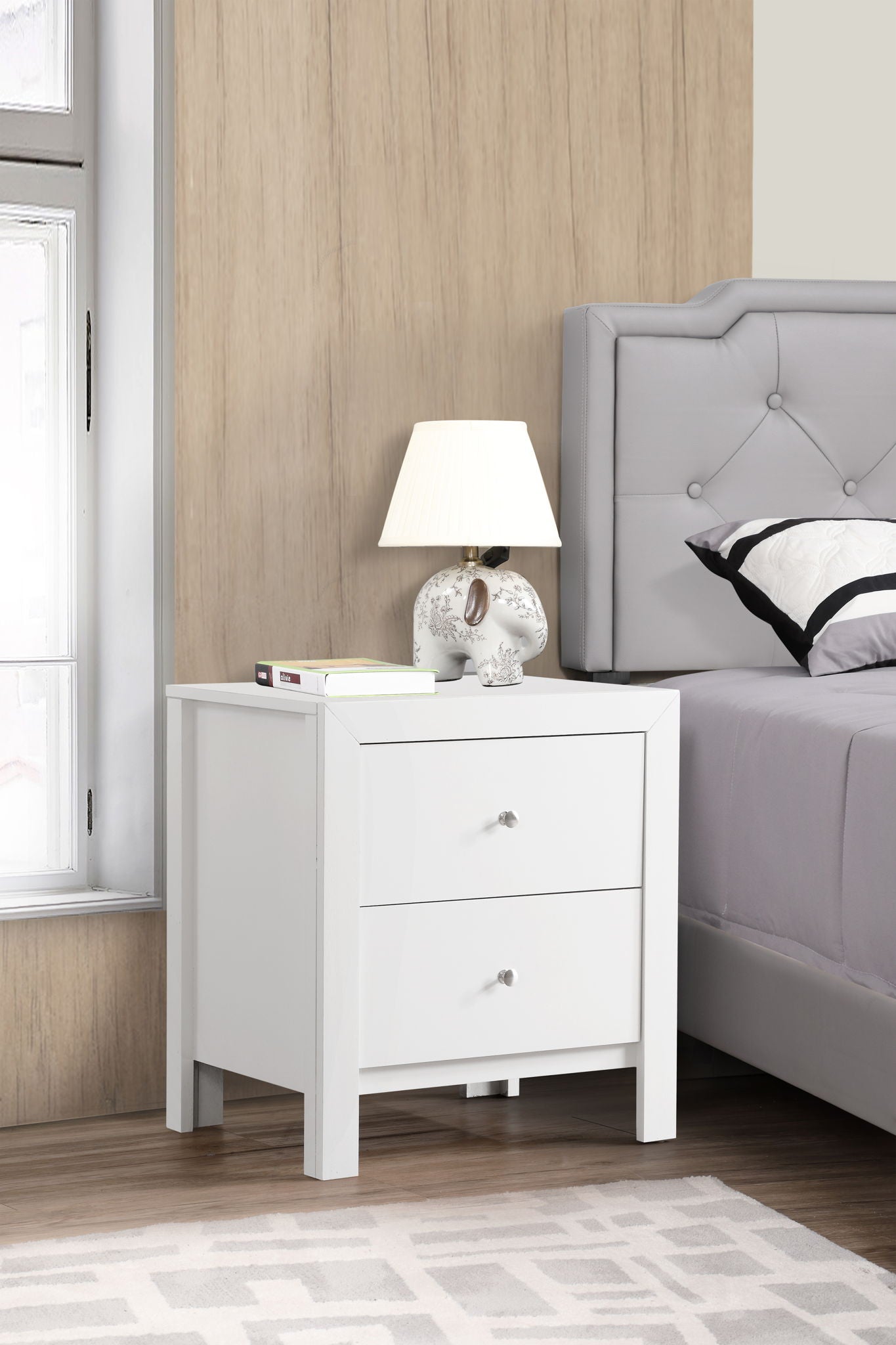 Charming Nightstand With Drawers - The Sleep Loft - Online Mattress Showroom NYC