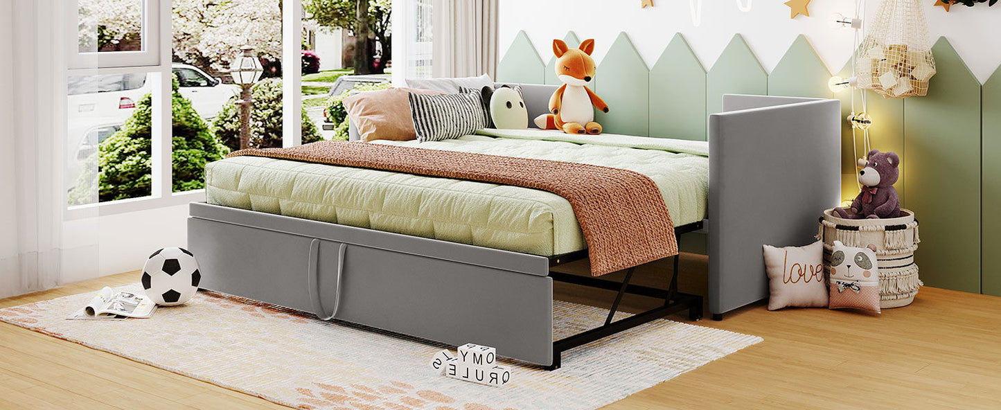 Twin Size Upholstered Daybed With Pop Up Trundle - The Sleep Loft - Online Mattress Showroom NYC