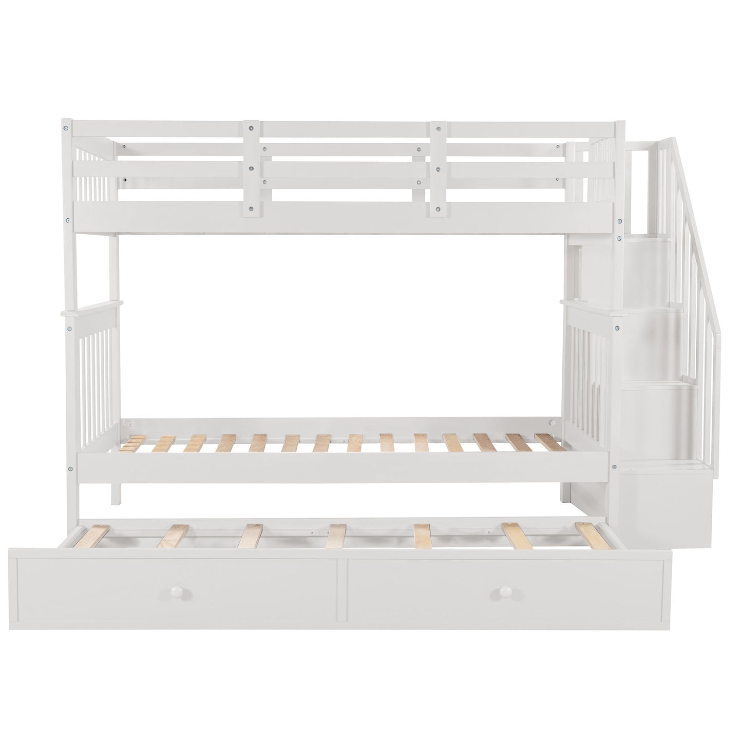 Stairway Bunk Bed With Storage And Guard Rail For Bedroom - The Sleep Loft - Online Mattress Showroom NYC