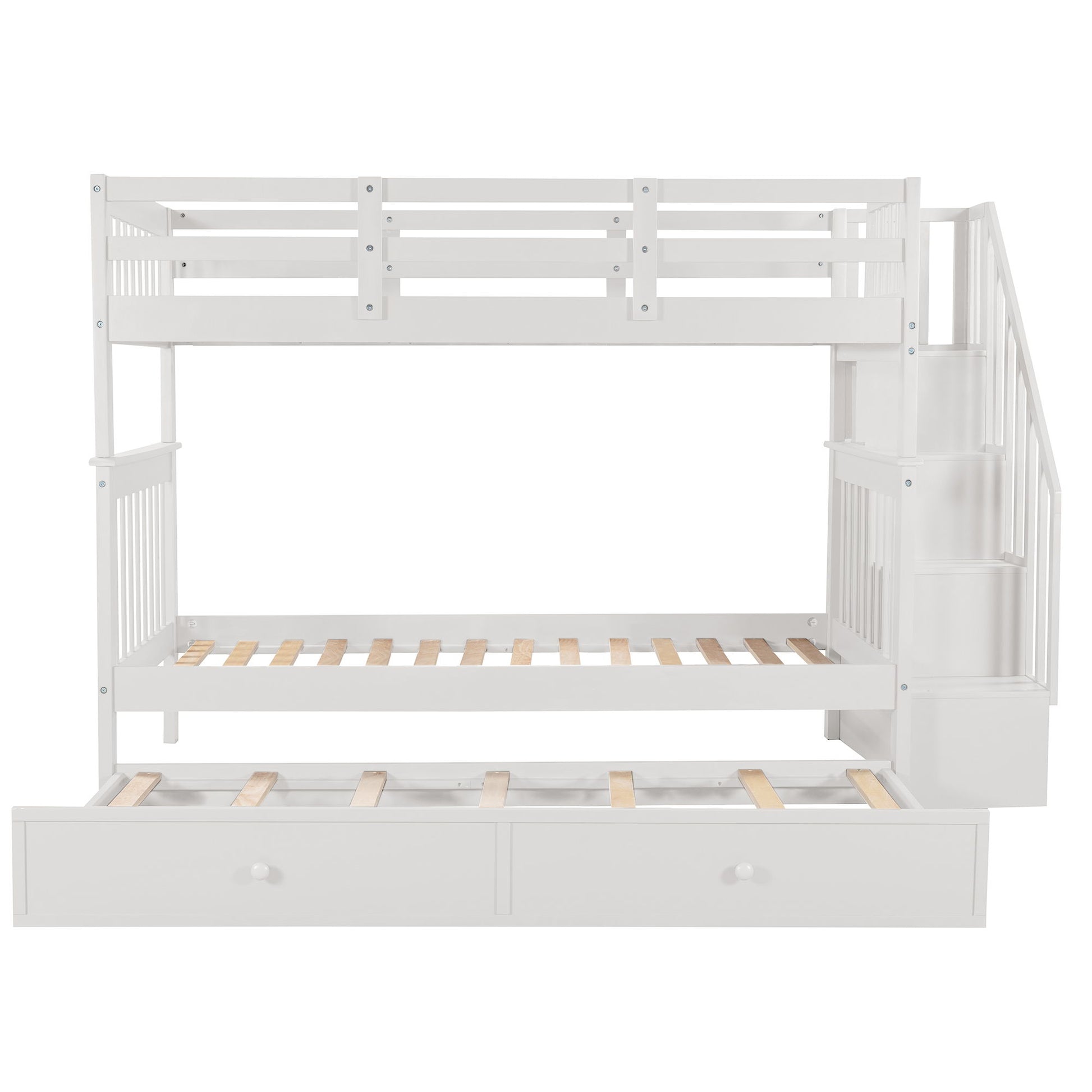Stairway Bunk Bed With Storage And Guard Rail For Bedroom - The Sleep Loft - Online Mattress Showroom NYC