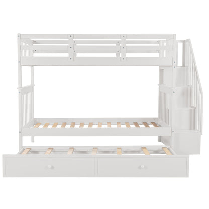 Stairway Bunk Bed With Storage And Guard Rail For Bedroom - The Sleep Loft - Online Mattress Showroom NYC